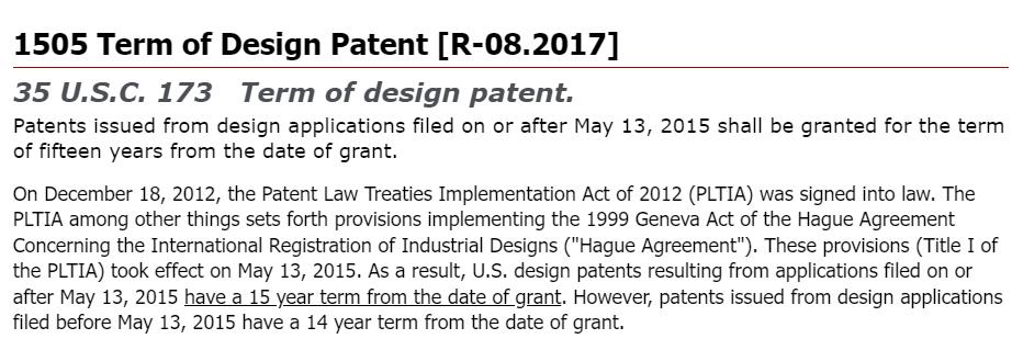 美国外观设计专利保护期限是多少年？从什么时候开计算